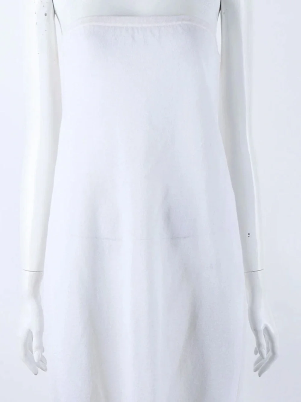 CHANEL Bridal White Sleeveless Layered Textured Origami Midi Dress size 40